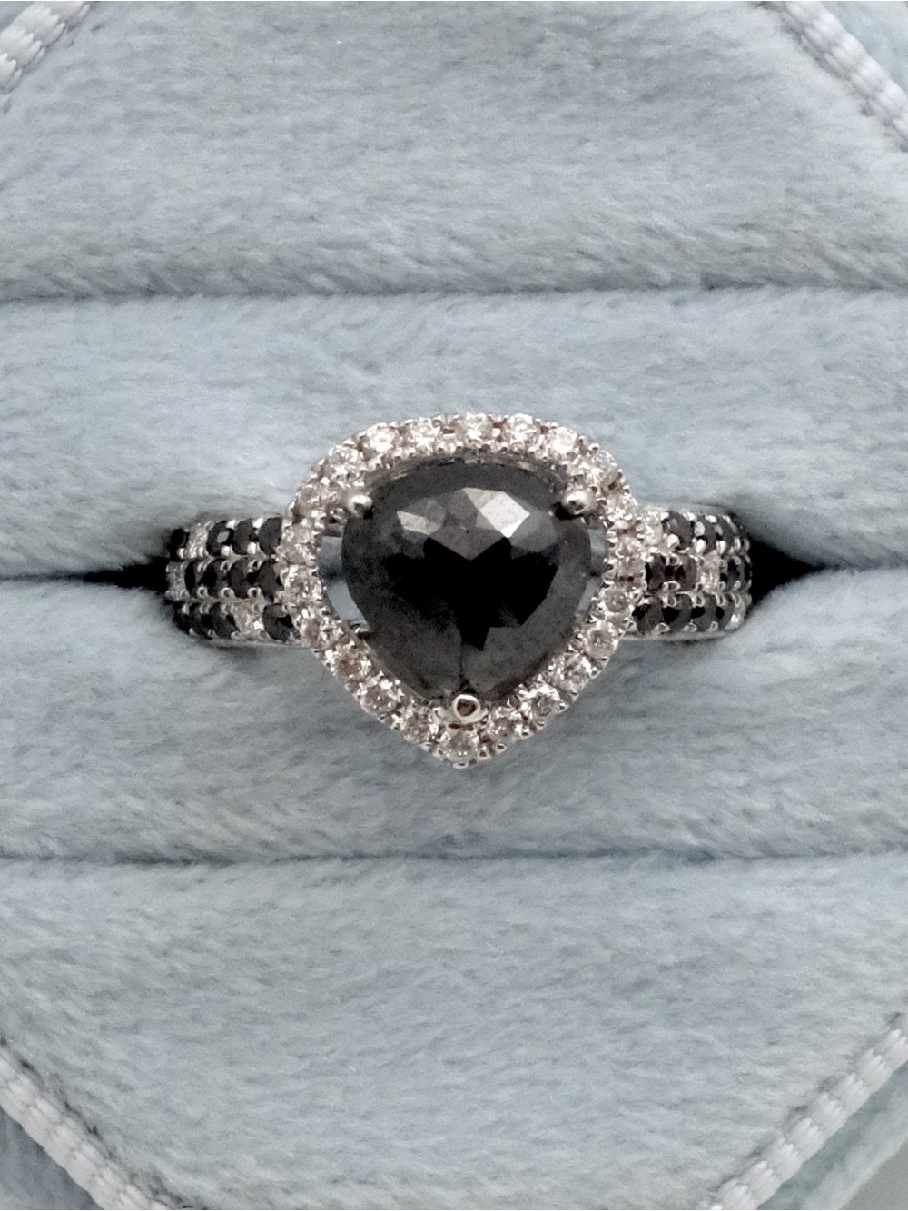Black Diamond Ring | K18 White Gold